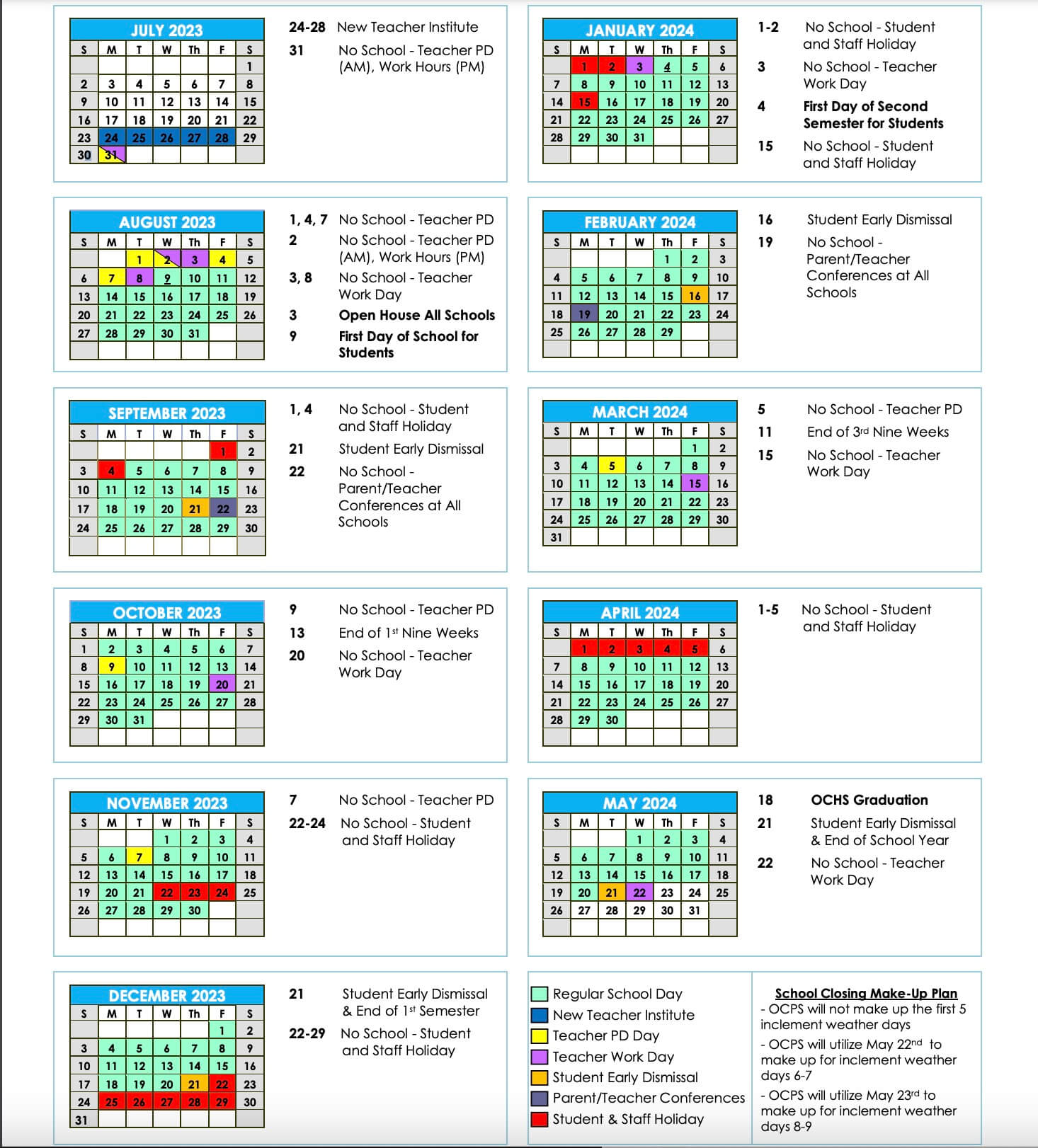 OCPS Calendar 23-24